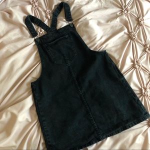 Denim overall mini dress